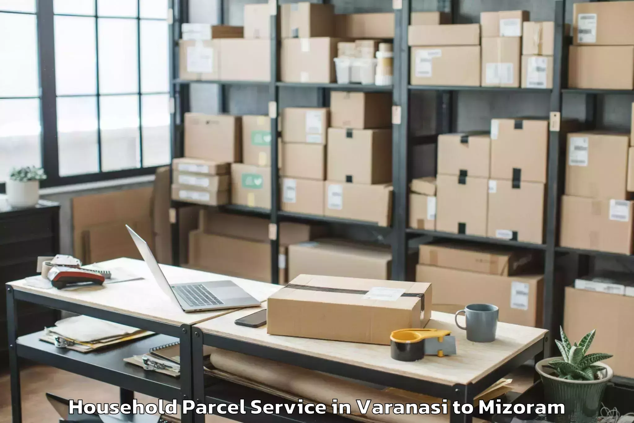 Varanasi to Icfai University Mizoram Aizaw Household Parcel Booking